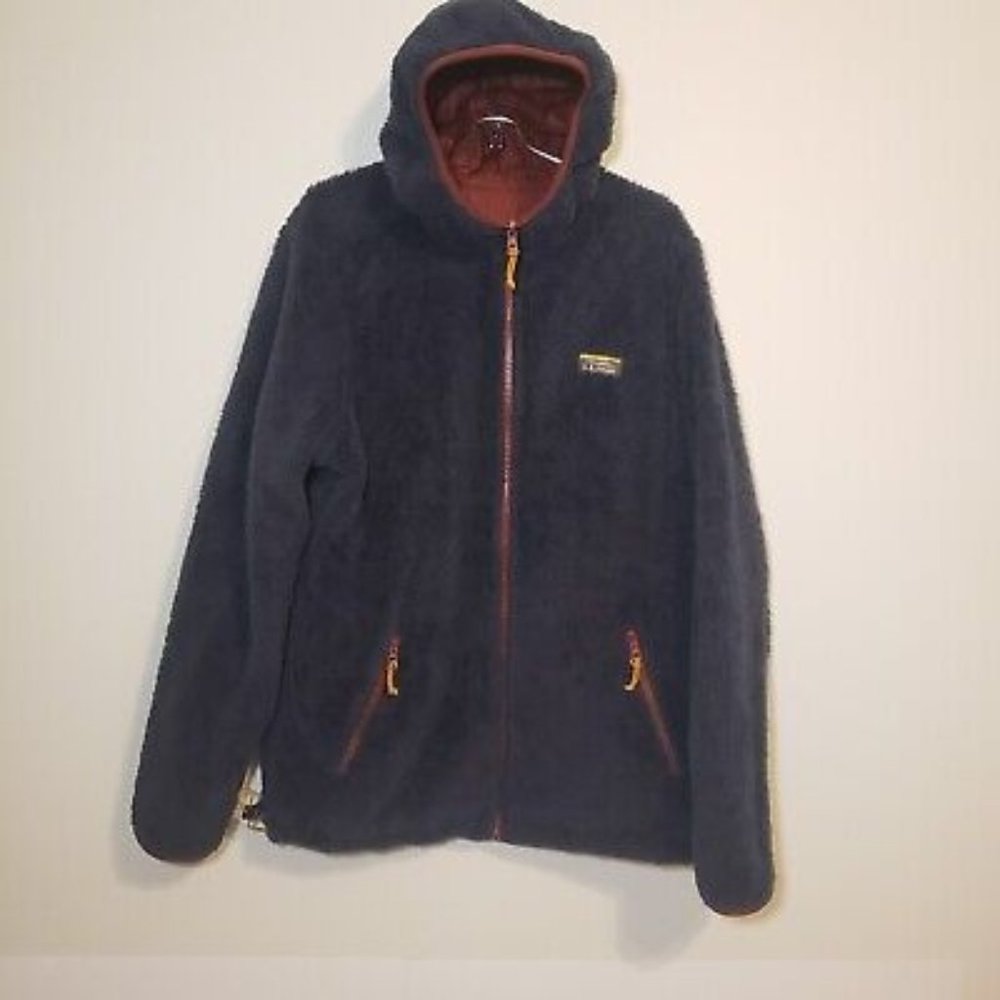 LL BEAN JACKET MOUNTAIN BOUND REVERSIBLE PRIMALOFT HOODED MEN'S LARGE TALL